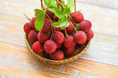 Premium Photo Lychees On Basket Fresh Ripe Lychee Fruit Tropical