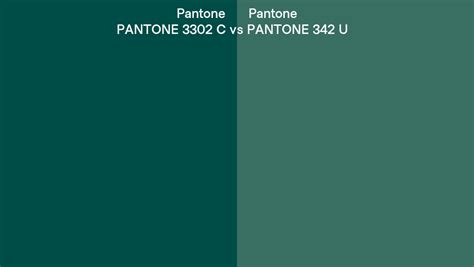 Pantone 3302 C Vs Pantone 342 U Side By Side Comparison