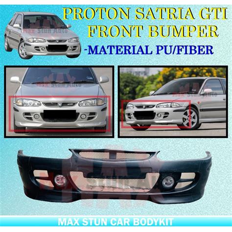 Proton Satria Gti R Front Bumper With Lamp Material Pu Getah Bodykit