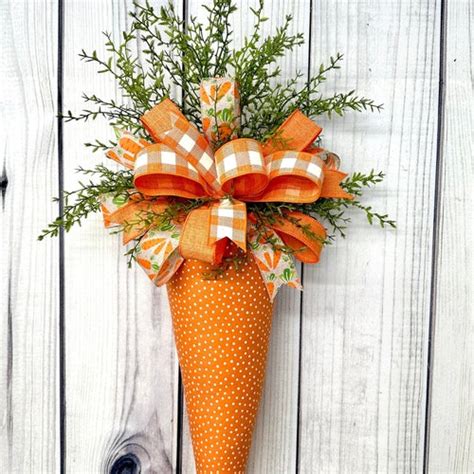 Easter Spring Carrot Bunny Rabbit Burlap Wreath Or Door Hanger Etsy