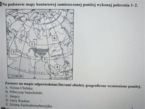 Na podstawie mapy konturowej zamieszczonej poniżej wykonaj polecenia 1