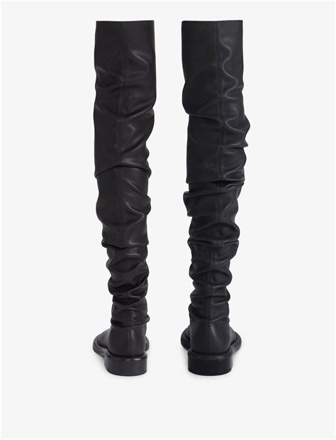 Pipe Ruched Over The Knee Boots In Black Proenza Schouler