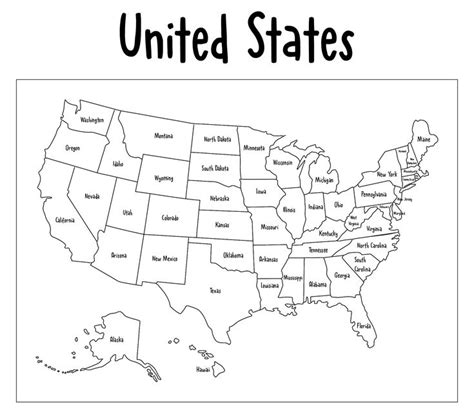 50 States Blank Map - 10 Free PDF Printables | Printablee in 2024 ...