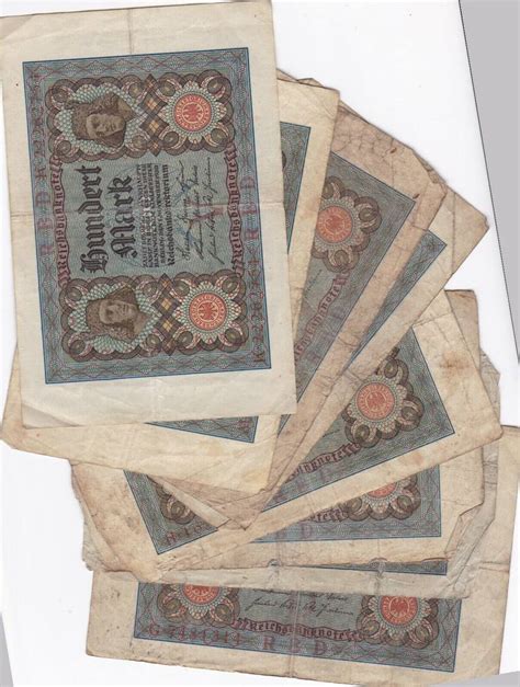 100 Mark 1920 Deutschland Deutsches Reich Reichsbanknote 8 Stück Lot