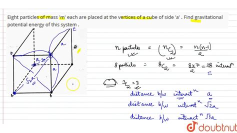 Eight Particles Of Mass M Each Are Placed At The Verties Of A Cube