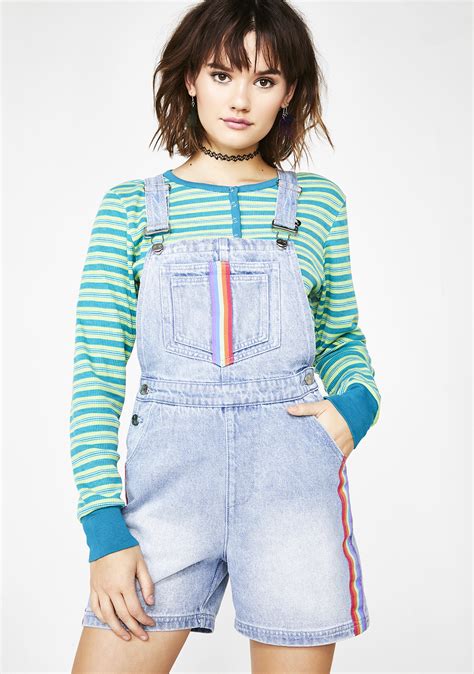 Delia S By Dolls Kill Back To 1999 Denim Shortalls Dolls Kill