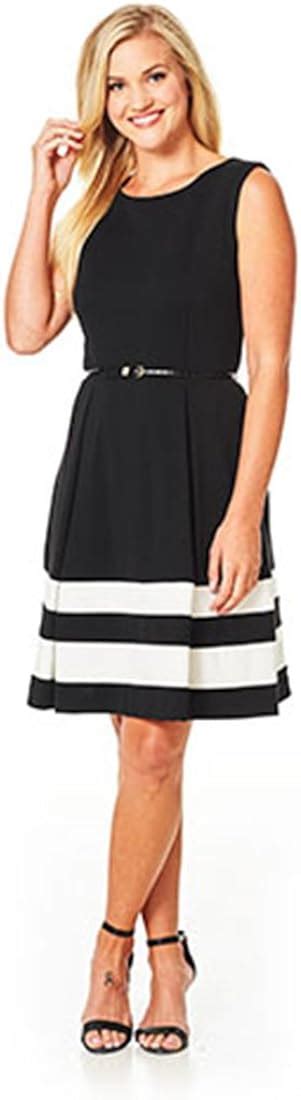 Calvin Klein Women S Fit And Flare Dress With Belted Waist At Amazon