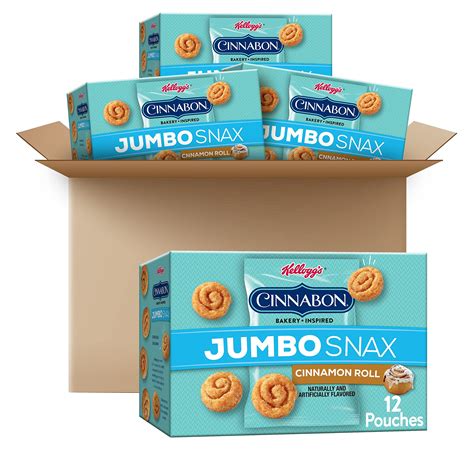 Kelloggs Cinnabon Jumbo Snax Jumbo Cereal Snacks Cinnamon Roll Bakery Inspired Snacks 20