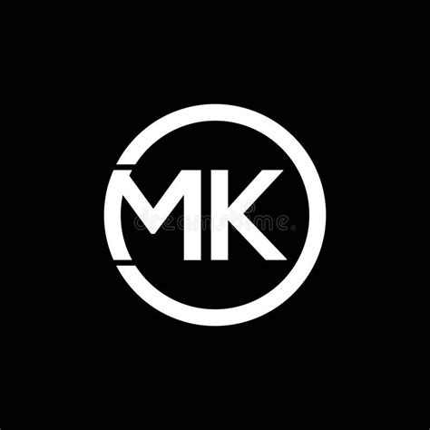 Design Do Logotipo Da Letra Mk Em Fundo Preto Conceito De Logotipo De