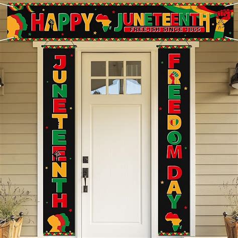 Amazon Durony 3 Pieces Happy Juneteenth Decoration Include Large