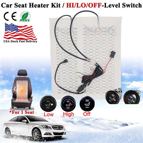 Universal Built In Car Seat Heater Kit 12V Car Seat Heating Pad Hi Lo