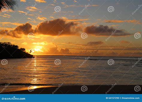 Fiji Beach Sunset stock photo. Image of sunset, islands - 64157290