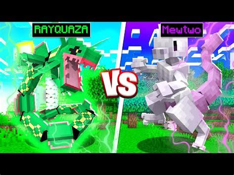 Rayquaza Vs Mewtwo In Minecraft Cobblemon Youtube