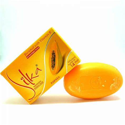 Silka Papaya Whitening Herbal Soap Glam Eva