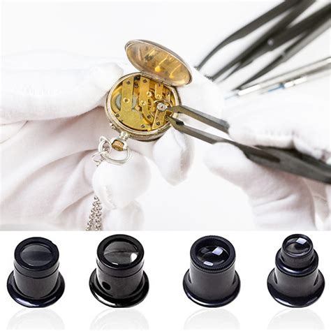 Magnifying Glasses Set With 4 Different Strengths Watchmakers Tool 5x 10x 15x 20x Magnification