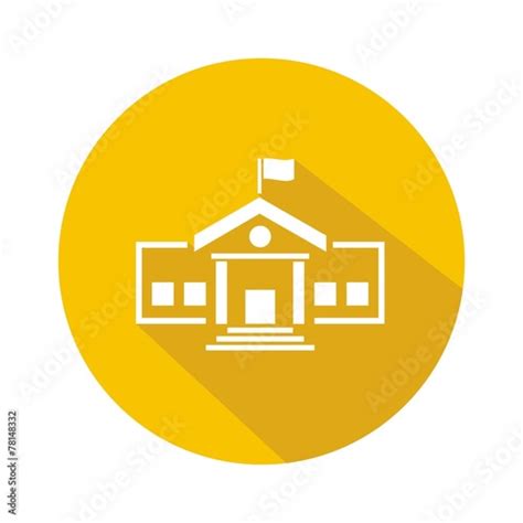 Iconos colegio amarillo botón sombra Buy this stock vector and