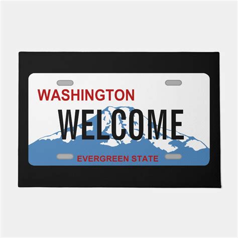 Washington License Plate Custom Doormat Zazzle