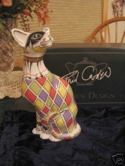 Paul Cardew COOL CATZ HARLEQUIN SITTING CAT Statue 05 04 2007