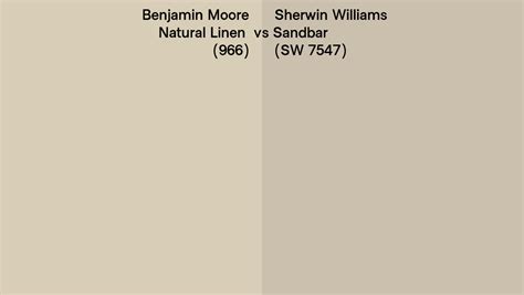 Benjamin Moore Natural Linen 966 Vs Sherwin Williams Sandbar SW 7547