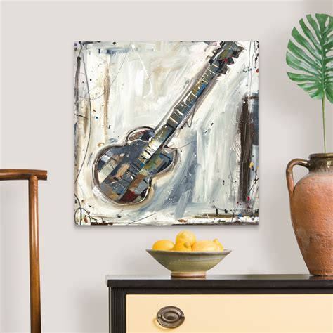 Imprint Guitar Canvas Wall Art Print, Guitar Home Decor | eBay