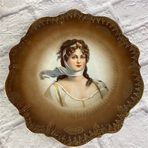 Vintage Queen Louise Of Prussia Portrait Plate Gold Trim Etsy