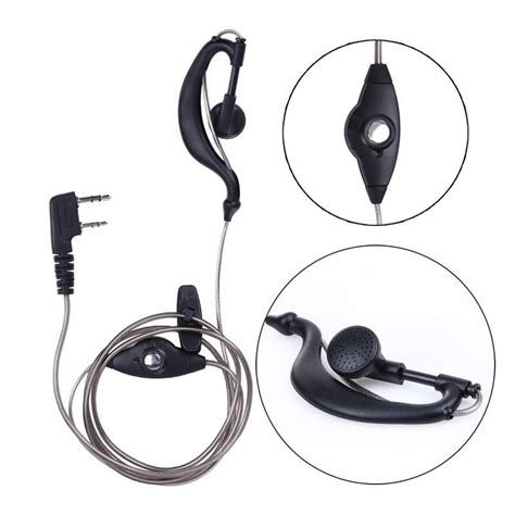 Black 2 Pin Ptt Mic Headset For Radio Quansheng Hyt Uv5x6 Ebay