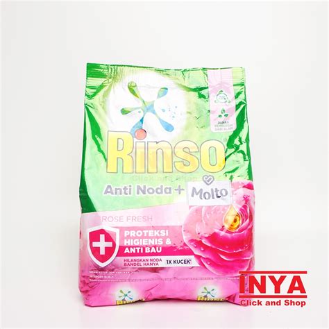 Jual RINSO MOLTO DETERJEN BUBUK ANTI NODA ROSE FRESH 770gr Detergent