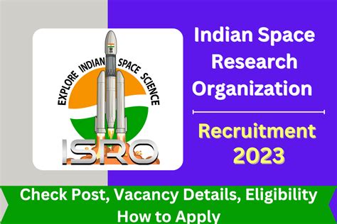 ISRO Scientist Recruitment 2023 65 Vacancies Check Post Vacancy