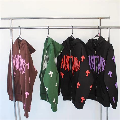 Y2k Men Emo Streetwear Hoodie Zip Up Sweatshirts Fairy Grunge Pullover