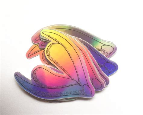 New Holographic Clitoris Stickers Glitter Stickers Clitoris Decoration