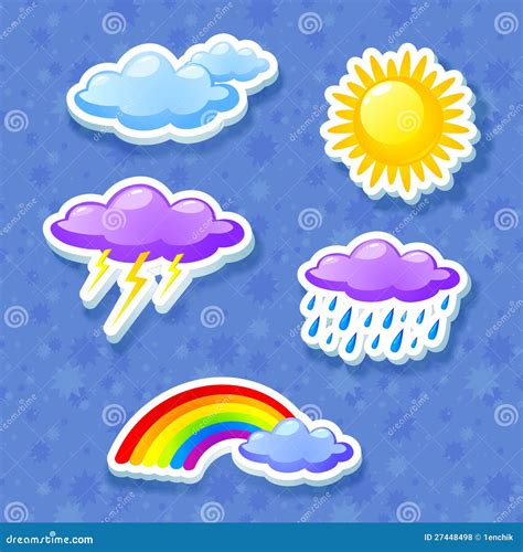 Colorful Weather Icon Set Stock Vector Illustration Of Snow