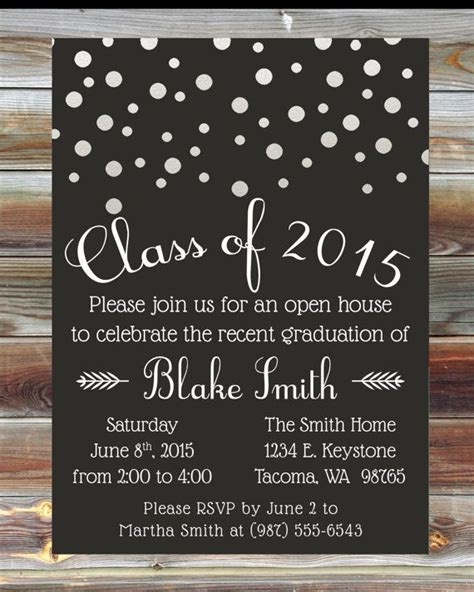 Custom Color Graduation Open House Invitation Champagne Grad Party Invite  Graduation