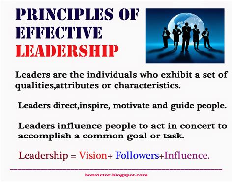 Bonvictor Blogspot Principles Of Effective Leadership