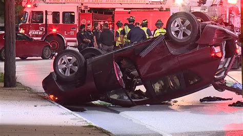 Scene Video Suv Hits Cleveland Fire Truck And Flips Fox 8 Cleveland Wjw