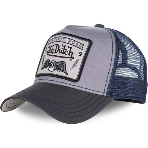 Von Dutch Square B Grey And Blue Trucker Hat Caphunters