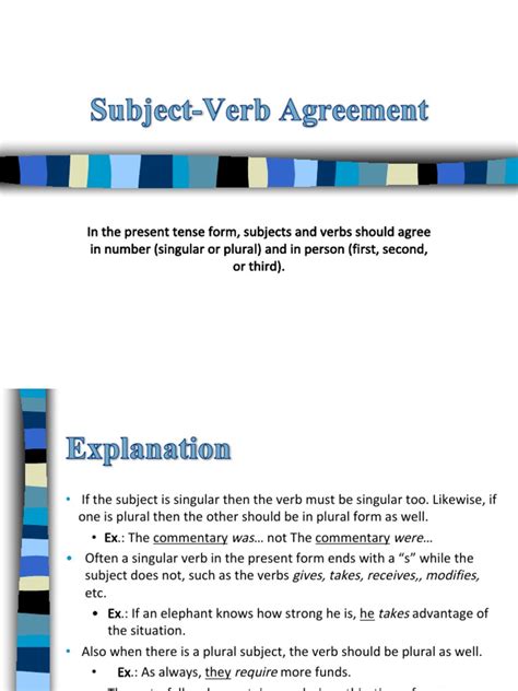 Subject Verb Agreement Pdf Grammatical Number Verb