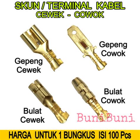 Jual Skun Terminal Kabel Gepeng Bulat Tipe Cewek Cowok Isi