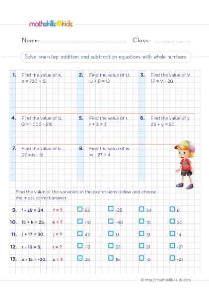 Ixl Solve One Step Equations Word Problems Th Grade Math