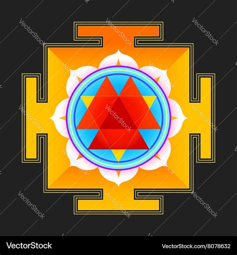 Colored Durga Yantra Royalty Free Vector Image