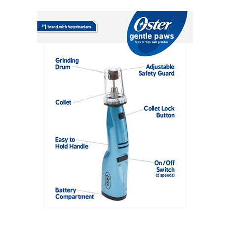 Oster Gentle Paws Less Stress Dog And Cat Nail Grinder 2 Speed 078129