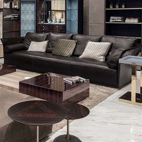 OE-FASHION Sectional luxury black color sofa couch 8701