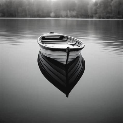 Abstract Background Of White And Black Boat On Body Of Water During