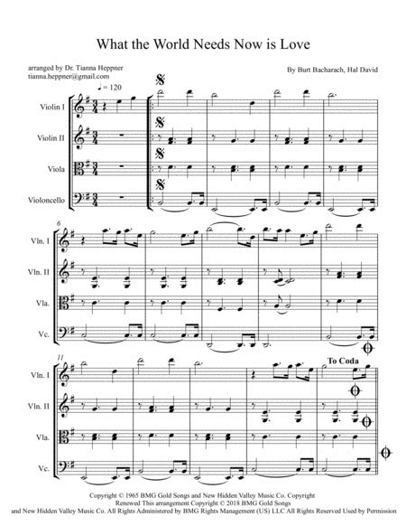 What The World Needs Now Is Love Arr Dr Tianna Heppner Sheet Music