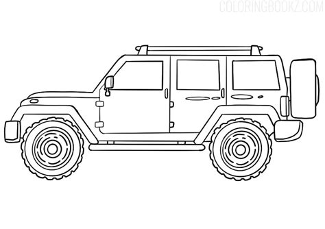 SUV Car Coloring Page - Coloring Books