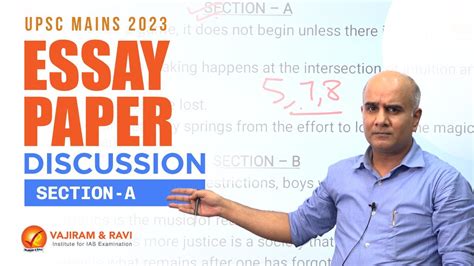 Upsc Mains 2023 Essay Paper Discussion Section A Vajiram And Ravi