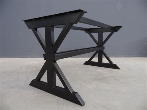 Industrial Trestle Metal Table Legs Steel Farmhouse Table Etsy