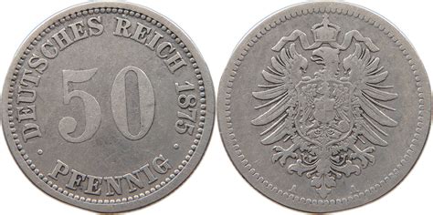 KAISERREICH 50 PFENNIG 1875 A S SS MA Shops