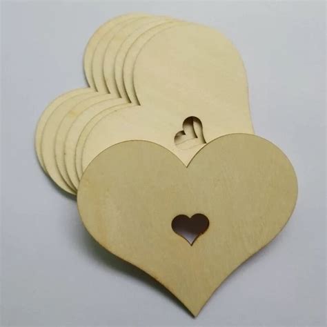 Love Die Cut Wood Shapes Wooden Plaque Hearts Decoration Party