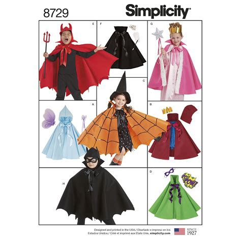 Simplicity Pattern S8729 Halloween Cape Costumes — Uk