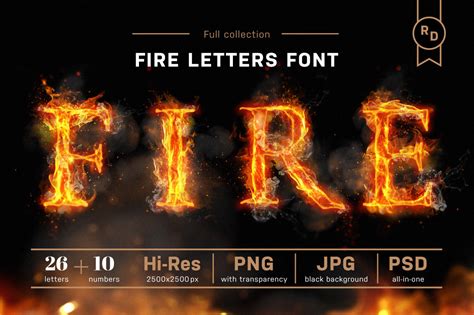 Fire Letters And Numbers Burning Flame Font Behance